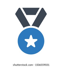 medal glyph colour vector icon