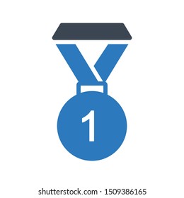 medal glyph colour vector icon