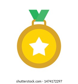 medal glyph flat vector icon