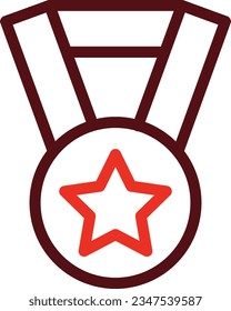 Medal Glyph Two Color Icon For Personal And Commercial Use.
