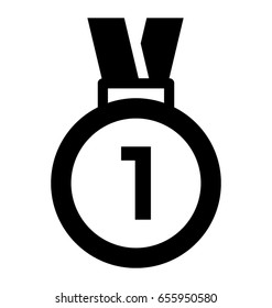 Medal Glyph Vector Icon