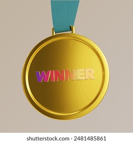 medalla de oro campeones de Vector 3d