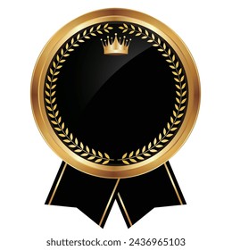 medal gold crown ribbon icon
