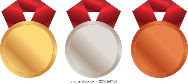 medal gold, silver and bronze. Winner competition award. Illustration