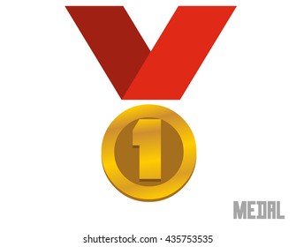 Medal graphic. Flat vector illustration.