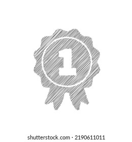 Medal graue Skizze Vektorsymbol. Flachdesign