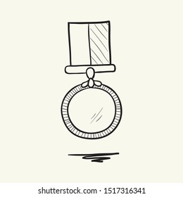 Medal. Hand drawn vector illustration.