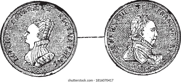 Medal of Henry III, From the Dictionary of Word and Things, 1888.