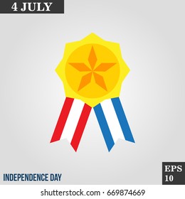 Medal honor achievement icon in trendy flat style isolated on grey background. Usa independence day symbol for your design, logo, UI. Vector illustration, EPS10.