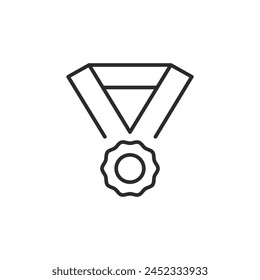 Medal of honor icon. Simple and universal symbol of a medal, typically awarded for bravery, achievement, or service, especially in the military. Ideal for ceremonial uses. Vector illustration