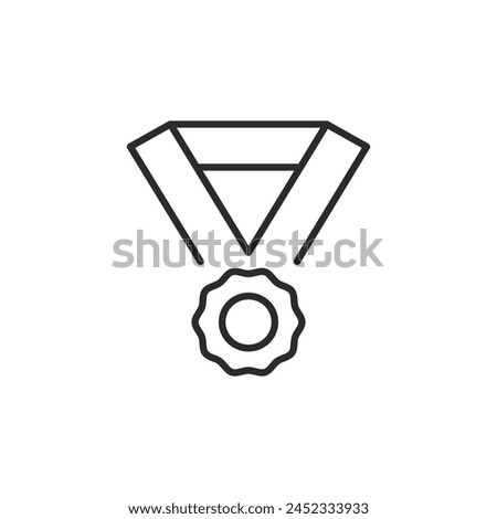 Medal of honor icon. Simple and universal symbol of a medal, typically awarded for bravery, achievement, or service, especially in the military. Ideal for ceremonial uses. Vector illustration