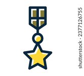 Medal Of Honor Vector Thick Line Filled Dark Colors Icons For Personal And Commercial Use.
