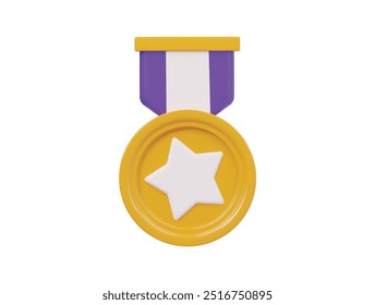 Medal icon 3d render illustration