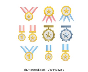 Medal icon 3d rendering vector award icon illustration vector