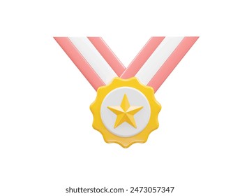 Medal icon award 3d rendering illustration champion element