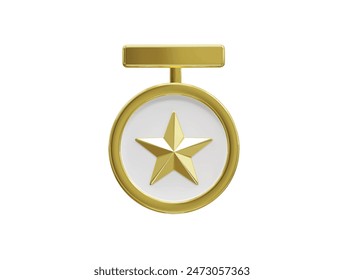 Medal icon award 3d rendering illustration champion element