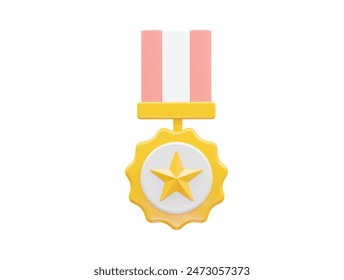 Medal icon award 3d rendering illustration champion element
