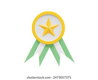 Icono de medalla premio 3d ilustración de renderizado elemento campeón