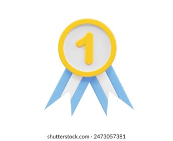 Medal icon award 3d rendering illustration champion element