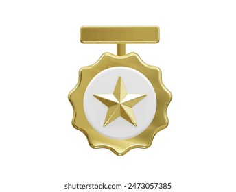 Medal icon award 3d rendering illustration champion element
