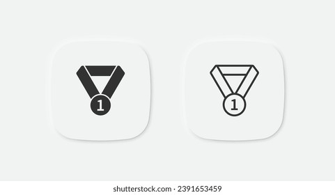 Medal icon. Award sign. Winner trophy symbol. Champion icons. Vector isolated sign.