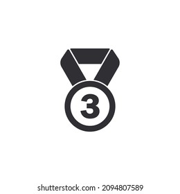 Medal icon. Award icon. Sports reward. Level complete. Game art. Game Medal. Achievement badge. Winner's trophy icon. Symbol victory. Reward badge. Third place. Quality mark. Champion. Award badge.