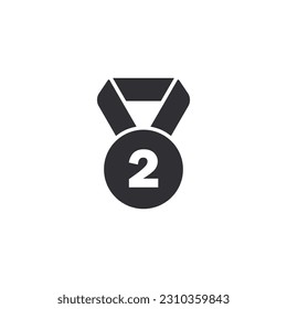 Medal icon. Award icon. Sports reward. Level complete. Game art. Game Medal. Achievement badge. Winner's trophy icon. Symbol victory. Reward badge. Second place. Quality mark. Champion. Award badge.