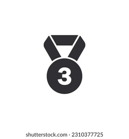 Medal icon. Award icon. Sports reward. Level complete. Game art. Game Medal. Achievement badge. Winner's trophy icon. Symbol victory. Reward badge. Third place. Quality mark. Champion. Award badge.