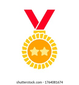 medal icon.  award icon vector design template on white background. medal - ribbon.  vector illustration