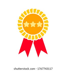 medal icon.  award icon vector design template on white background. medal - ribbon.  vector illustration