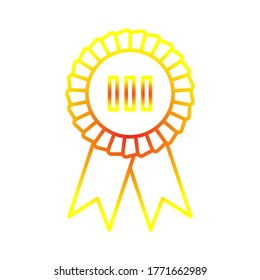 icono de medalla.  plantilla de diseño de vector de icono de premio sobre fondo blanco. medalla - cinta.  ilustración vectorial