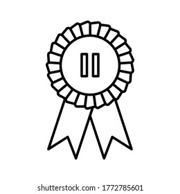 medal icon.  award icon vector design template on white background. medal - ribbon.  vector illustration