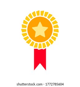 medal icon.  award icon vector design template on white background. medal - ribbon.  vector illustration