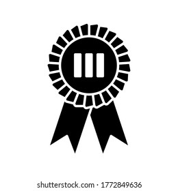 medal icon.  award icon vector design template on white background. medal - ribbon.  vector illustration