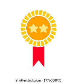 Medaillensymbol.  Award-Symbol, Vektordesign-Vorlage auf weißem Hintergrund. Medaille - Band.  Vektorgrafik