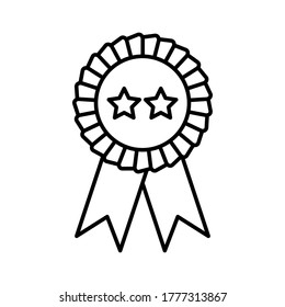 medal icon.  award icon vector design template on white background. medal - ribbon.  vector illustration