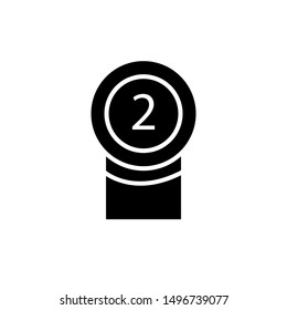 Medal Icon best Vector , Template Logo Design Simple Badge Trophy Winner Emblem Isolated Illustration , Outline Solid Background White