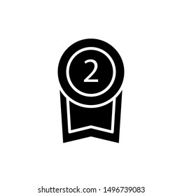 Medal Icon best Vector , Template Logo Design Simple Badge Trophy Winner Emblem Isolated Illustration , Outline Solid Background White