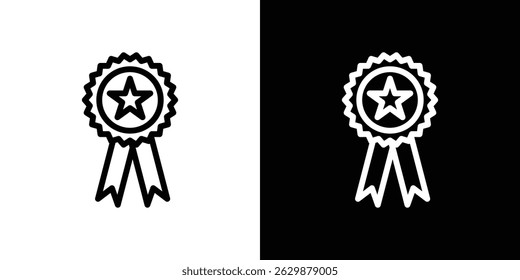 Icono de medalla en formato de Vector negro