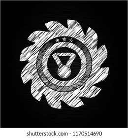 medal icon with chalkboard texture