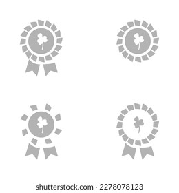 medal icon, clover on a white background, vector illustration