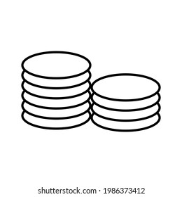 Icono de la medalla. Icono de moneda. Icono negro. Ilustración vectorial.