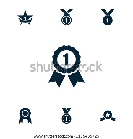 Medal icon. collection of 7 medal filled icons. editable medal icons for web and mobile.