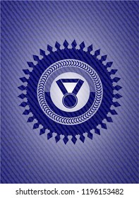 medal icon with denim texture