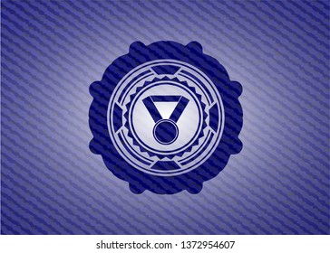medal icon with denim texture