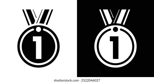 Símbolo de Vector simple del diseño del icono de la medalla