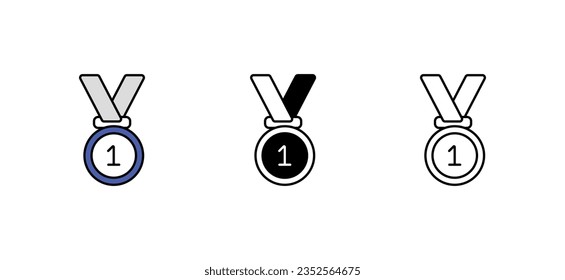 Diseño de icono de medalla con ilustración de fondo blanco