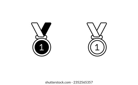 Diseño de icono de medalla con ilustración de fondo blanco