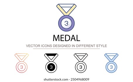 Diseño de icono de medalla con fondo blanco