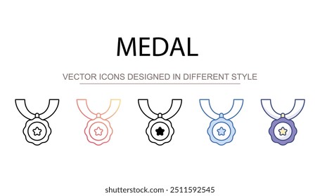 Diseño de icono de medalla con fondo blanco